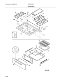 TOP/DRAWER Diagram and Parts List for FGF345GSD  Frigidaire Range