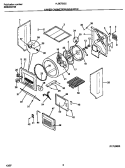 UPPER CABINET / DRUM / HEATER Diagram and Parts List for FLSE72GCS7  Frigidaire Washer Dryer Combo