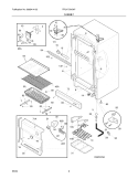 CABINET Diagram and Parts List for FRU17G4JW7  Frigidaire Refrigerator