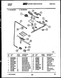BURNER, MANIFOLD AND GAS CONTROL Diagram and Parts List for 30-3349-00-05  Tappan Range