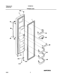 FREEZER DOOR Diagram and Parts List for PLRS267ZAB3  Frigidaire Refrigerator