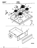 TOP / DRAWER Diagram and Parts List for TEF322SCWC  Tappan Range
