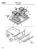 TOP / DRAWER Diagram and Parts List for F64C363BSA  Frigidaire Range