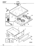 TOP / DRAWER Diagram and Parts List for TEF362BBBE  Tappan Range