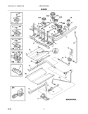 BURNER Diagram and Parts List for CEW30GF6GSB  Electrolux Range