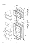 DOORS Diagram and Parts List for FRT18FS6CW0  Frigidaire Refrigerator