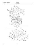 TOP / DRAWER Diagram and Parts List for PGLEF375GC1  Frigidaire Wall Oven