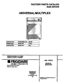 COVER Diagram and Parts List for MDG216REW1  Frigidaire Dryer