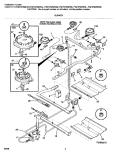 BURNER Diagram and Parts List for FGF379WESK  Frigidaire Range