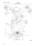 LOWER CABINET / TOP Diagram and Parts List for FLGB8200FS0  Frigidaire Washer Dryer Combo