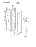 FREEZER DOOR Diagram and Parts List for FRS3HR5JB5  Frigidaire Refrigerator