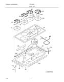 MAINTOP Diagram and Parts List for FGC36S5AWC  Frigidaire Cooktop