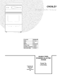 COVER Diagram and Parts List for CRE3880LWB  Crosley Range