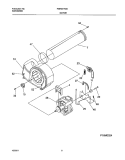 MOTOR, BLOWER Diagram and Parts List for FGR341AS0  Frigidaire Dryer