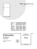 COVER Diagram and Parts List for FRT17B3AWB  Frigidaire Refrigerator
