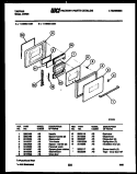 LOWER OVEN DOOR PARTS Diagram and Parts List for 11-5969-00-01  Tappan Wall Oven