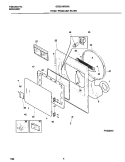 P16D0019 FRNT PNL, DOOR Diagram and Parts List for GDE216REW0  Gibson Dryer