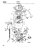 MOTOR / TUB Diagram and Parts List for WWS233RBW2  Frigidaire Washer