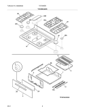 TOP/DRAWER Diagram and Parts List for FGF348KBB  Frigidaire Range