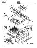 TOP / DRAWER Diagram and Parts List for MGF324BEWC  Frigidaire Range