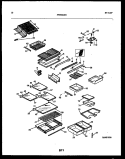 SHELVES AND SUPPORTS Diagram and Parts List for FPCE19TRL0  Frigidaire Refrigerator