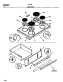 TOP / DRAWER Diagram and Parts List for CEC4S8DXC  Gibson Range