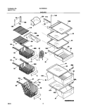 SHELVES Diagram and Parts List for GLHS264ZAW4  Frigidaire Refrigerator