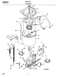 MOTOR / TUB Diagram and Parts List for FWS6976FS1  Frigidaire Washer