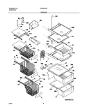 SHELVES Diagram and Parts List for PLHS237ZAB0  Frigidaire Refrigerator