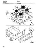 TOP / DRAWER Diagram and Parts List for WEF350SAWB  Frigidaire Range