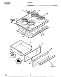 TOP / DRAWER Diagram and Parts List for FEF368CCSE  Frigidaire Range