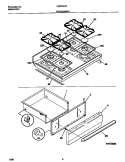 TOP / DRAWER Diagram and Parts List for FGF374CCSJ  Frigidaire Range