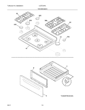 TOP/DRAWER Diagram and Parts List for LGGF3044LWA  Frigidaire Range