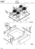 TOP / DRAWER Diagram and Parts List for FES355CCTB  Frigidaire Range