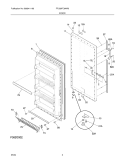 DOOR Diagram and Parts List for FFU20FC6AW5  Frigidaire Freezer