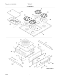 TOP / DRAWER Diagram and Parts List for TGF605WFU2  Tappan Range