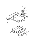 TOP, DRAWER Diagram and Parts List for KF350GDF1  Frigidaire Range