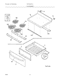 TOP / DRAWER Diagram and Parts List for GLEFZ388GCA  Frigidaire Range