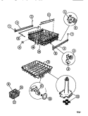 DISH RACKS, ROLLERS, SILVERWARE BAS Diagram and Parts List for DW4500FW1  Frigidaire Dishwasher