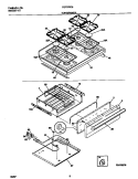 TOP / DRAWER Diagram and Parts List for FGF376CEBE  Frigidaire Range