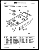 COOKTOP PARTS Diagram and Parts List for 72-3977-00-08  Tappan Range
