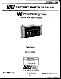 COVER Diagram and Parts List for AL183J2A3  Frigidaire Air Conditioner
