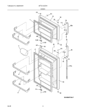 DOOR Diagram and Parts List for GRT21G3CW4  Gibson Refrigerator