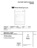 COVER Diagram and Parts List for WGR242AS4  Westinghouse Dryer