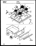 COOKTOP AND DRAWER PARTS Diagram and Parts List for FEF350CAWB  Frigidaire Range