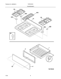 TOP / DRAWER Diagram and Parts List for FGFB75DCB  Frigidaire Range