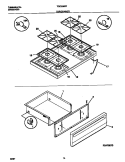TOP / DRAWER Diagram and Parts List for TGO356BFWB  Tappan Range