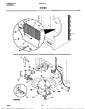 SYSTEM Diagram and Parts List for MFU14F1EW1  Frigidaire Freezer