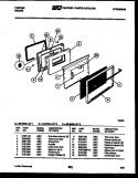 DOOR PARTS Diagram and Parts List for 30-3348-00-02  Tappan Range