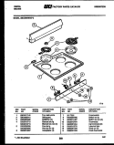 BACKGUARD AND COOKTOP PARTS Diagram and Parts List for 30KEMAWAD5  Tappan Range